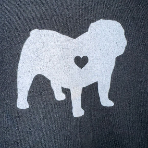 Black ‘Bulldog 🩷’ Hoodie for Bulldog Parents - Picture 2 of 3